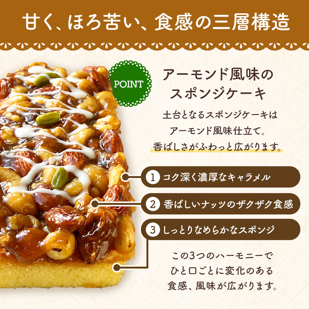 甘く、ほろ苦く、食感の三層構造
